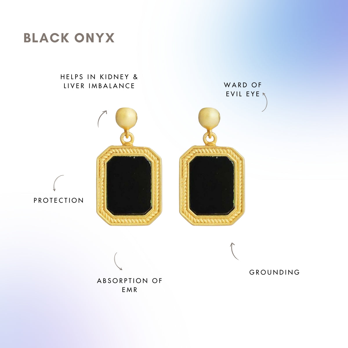 Revitalize Drop Earrings with Black Onyx - Elegant Protection Jewelry for Women | Perfect for Evening Parties, Weddings & Special Occasions