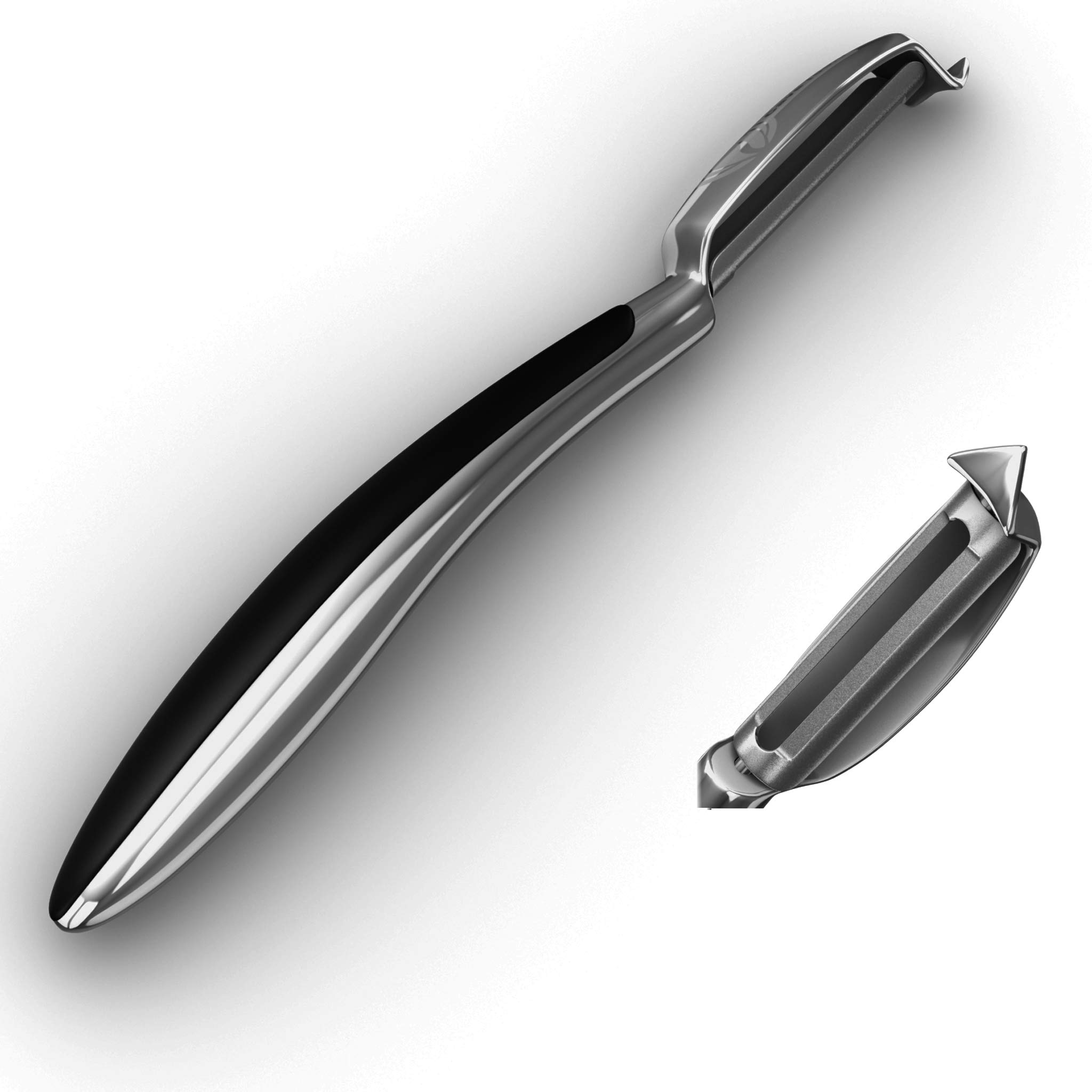 Premium Cave Tools Julienne Swivel Vegetable Peeler - Effortlessly Peel Potatoes, Cucumbers, Carrots & More | Ergonomic Kitchen & BBQ Tool for Healthy Cooking & Meal Prep