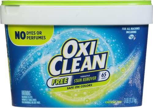 OxiClean Free Versatile Stain Remover Powder - 3 lb | Safe for Colors & Whites | Removes Tough Stains on Clothes, Carpets & More | Ideal for Laundry, Household Cleaning & Stain Removal