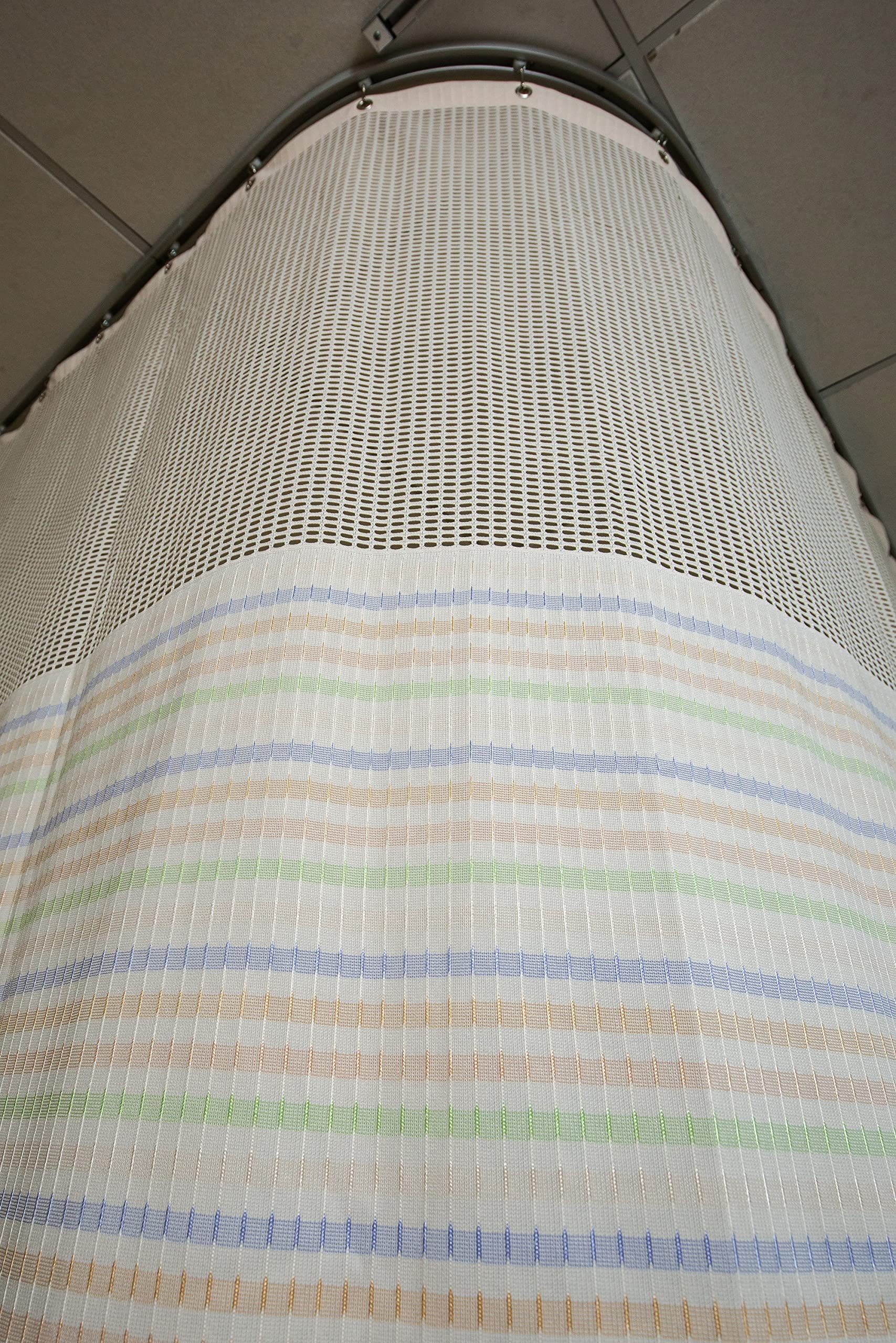 Flame Resistant Washable Hospital Privacy Curtain - 12' x 8.5' Bed Divider with Mesh Panels & Grommets - Ideal for Patient Rooms, Clinics, and Healthcare Facilities