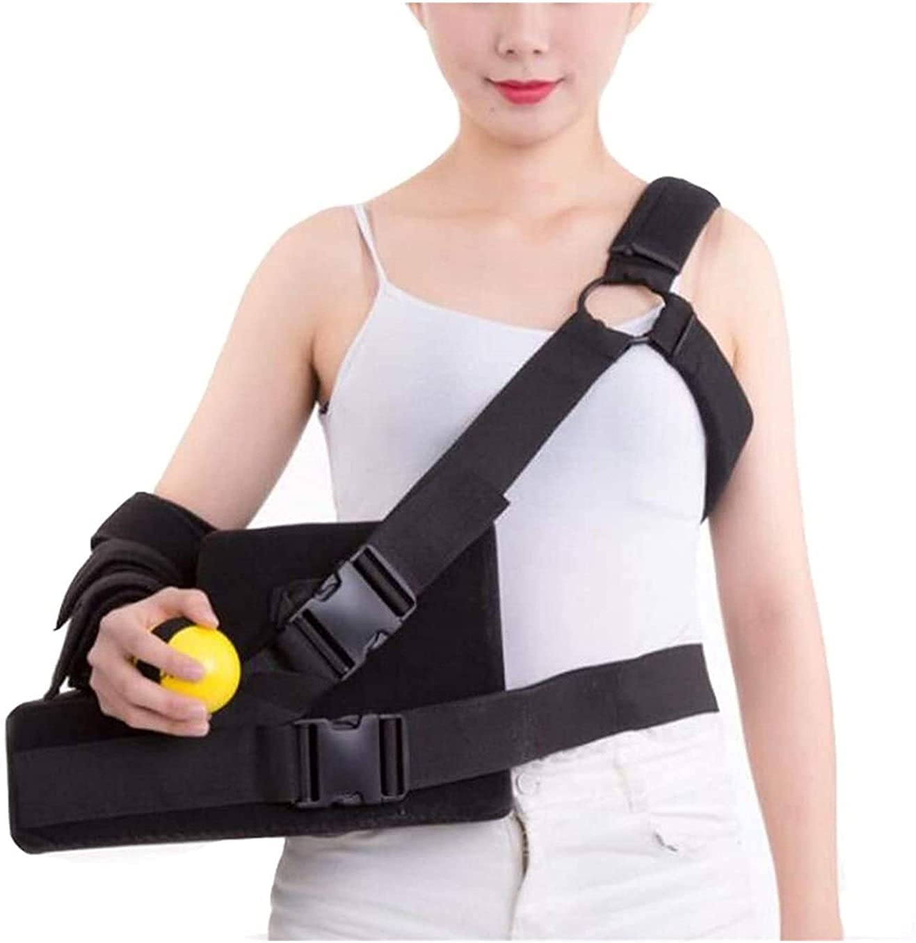 Arm Sling Shoulder Brace - Adjustable Left or Right Arm Support with Abduction Pillow & Exercise Ball for Shoulder, Wrist & Elbow Injuries | Ideal for Post-Surgery Recovery, Sports Injuries & Daily Comfort
