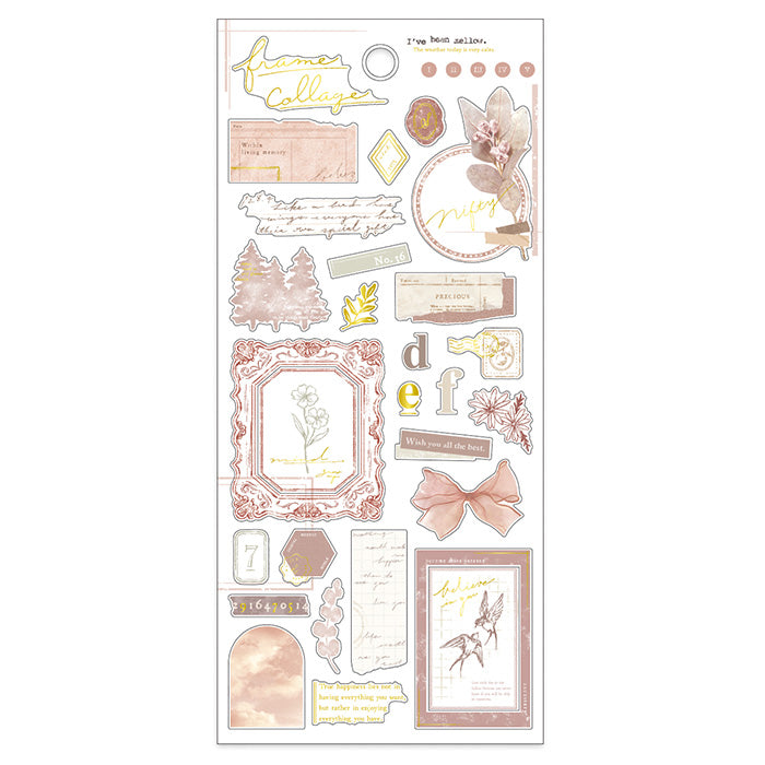 Brown Wooden Frame Collage Sticker - DIY Scrapbook Decor, Photo Album Embellishment, Journaling Supplies for Home & Office Decor
