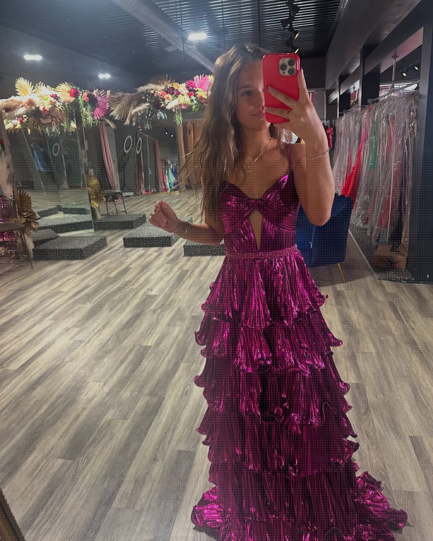 Fuchsia A-Line Pleated Ruffle Prom Dress for Women - Elegant Formal Evening Gown J6194 | Perfect for Homecoming, Quinceañera, Wedding & Special Occasions