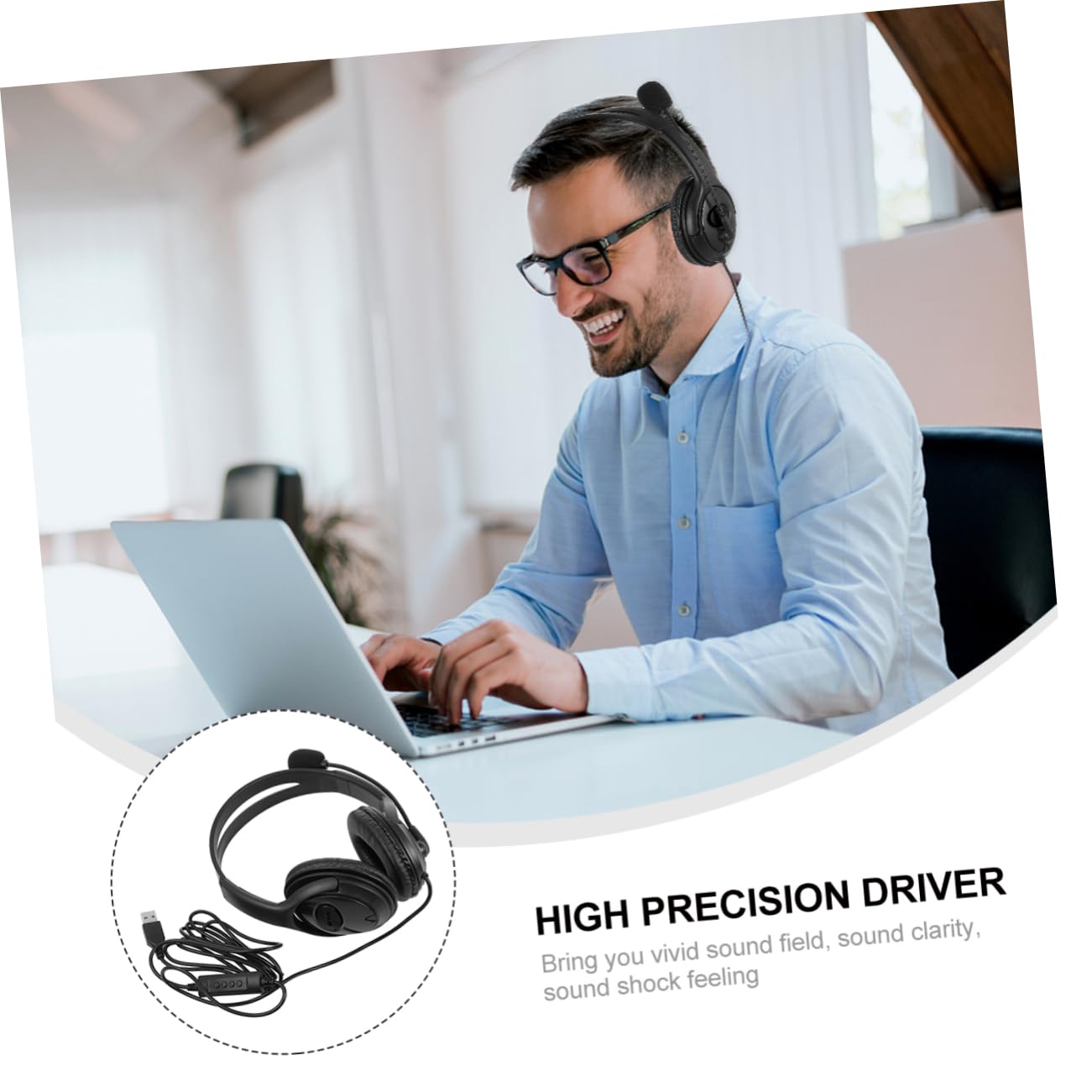 KITANDOVE Noise Cancelling Gaming Headset with Microphone - Lightweight Over-Ear Headphones for PC, PS4, Xbox - Perfect for Gaming, Streaming & Online Classes
