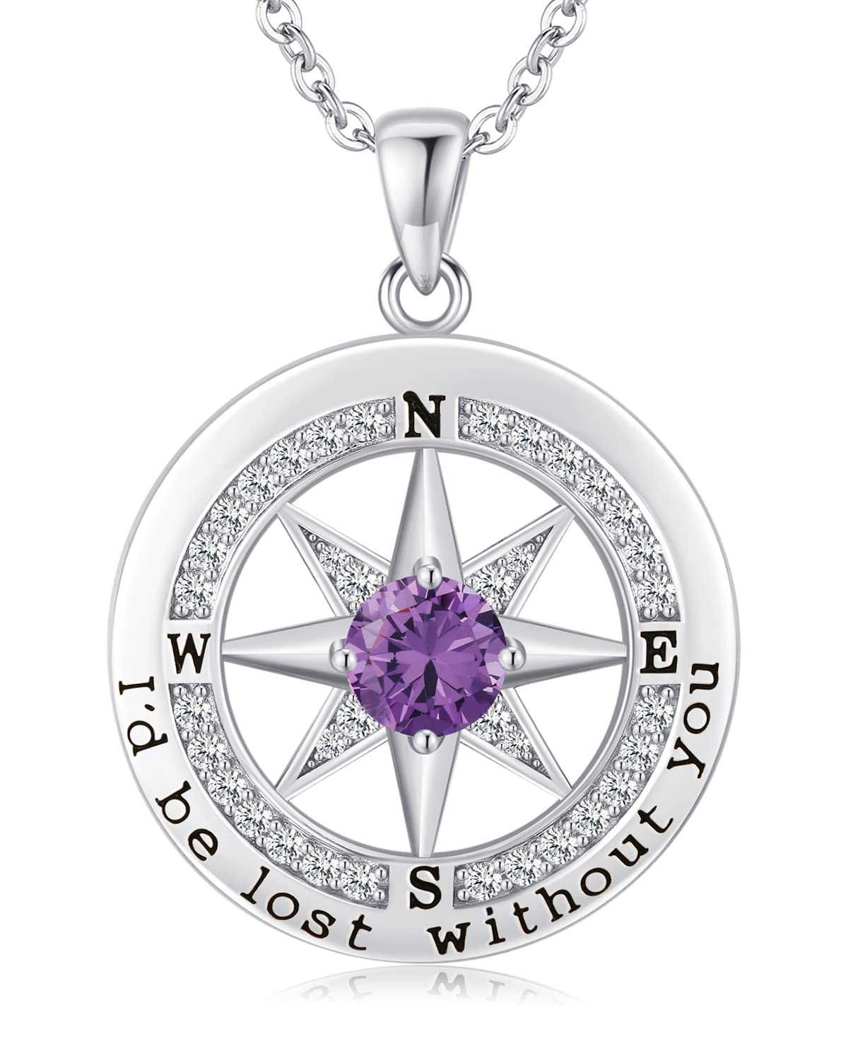 Elegant S925 Sterling Silver Compass Necklace for Women - 18K Gold Plated Jewelry Gift for Wife, Girlfriend, Anniversary, Birthday & Valentine's Day - Romantic 'I'd Be Lost Without You' Message - Perfect for Travel Lovers & Outdoor Adventures