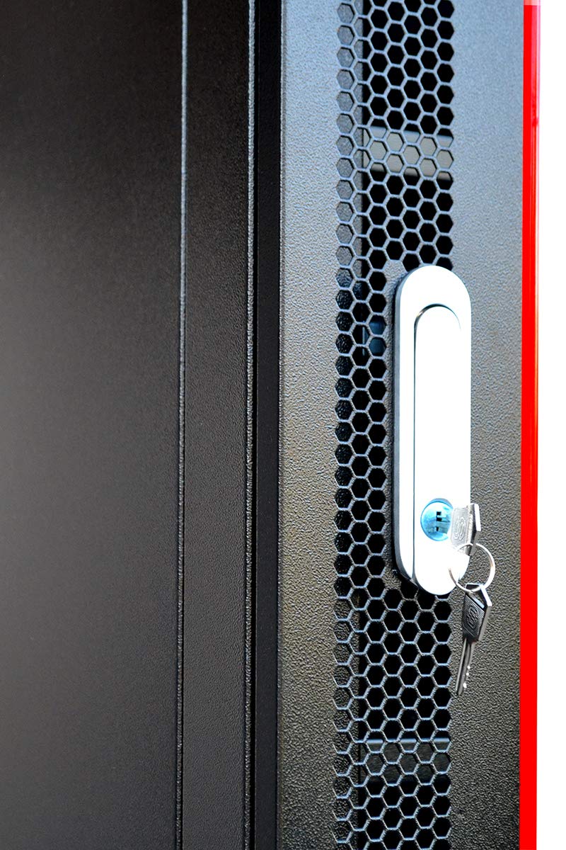 19U Wall Mount Server Rack Cabinet - Lockable 19 Inch Network Enclosure for IT/AV Equipment with Power Bar, Shelf & Cooling Fan (24