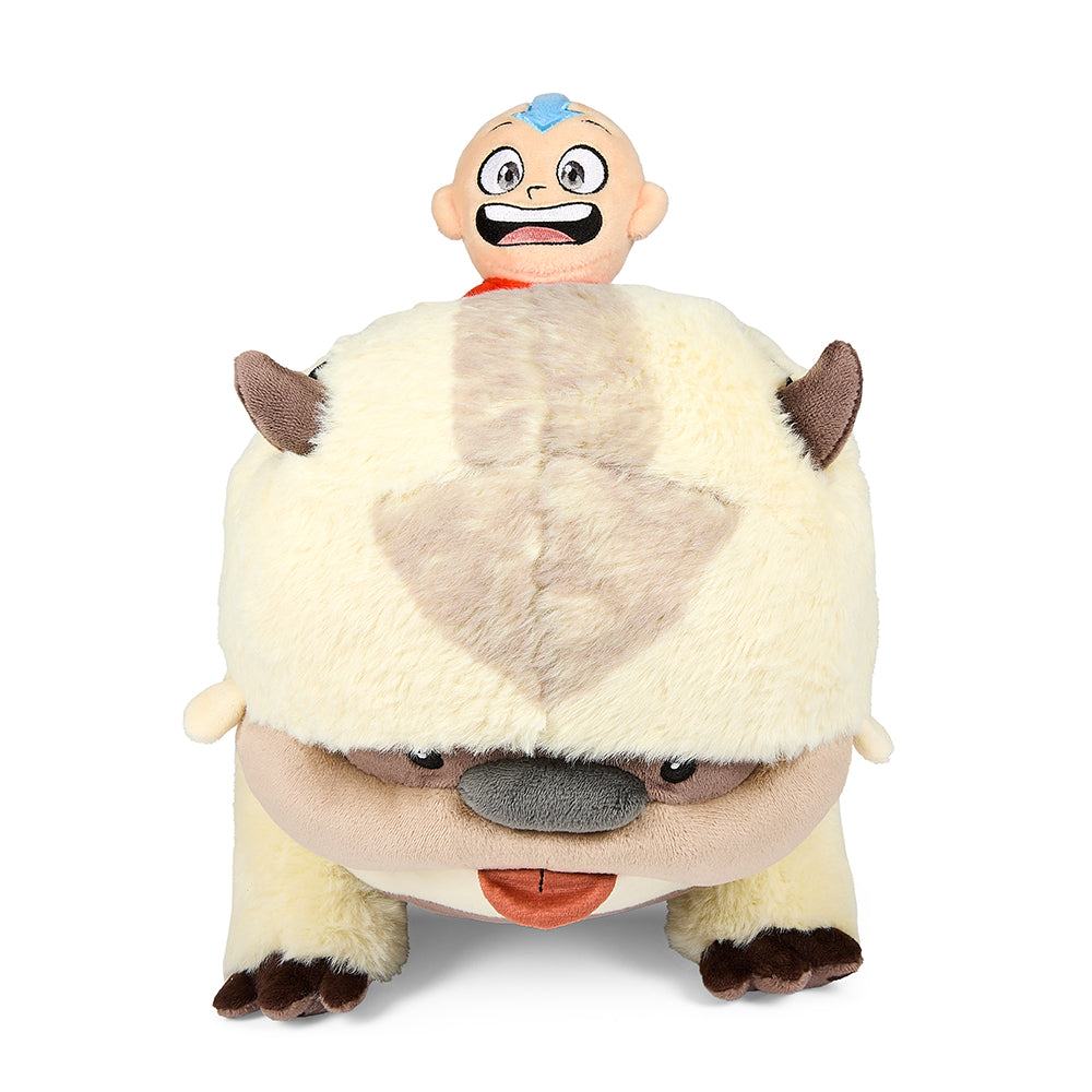 Avatar: The Last Airbender 18-Inch Plush Toy - Appa with Aang, Soft Cuddly Stuffed Animal for Kids & Collectors, Perfect Gift for Fans & Home Decor