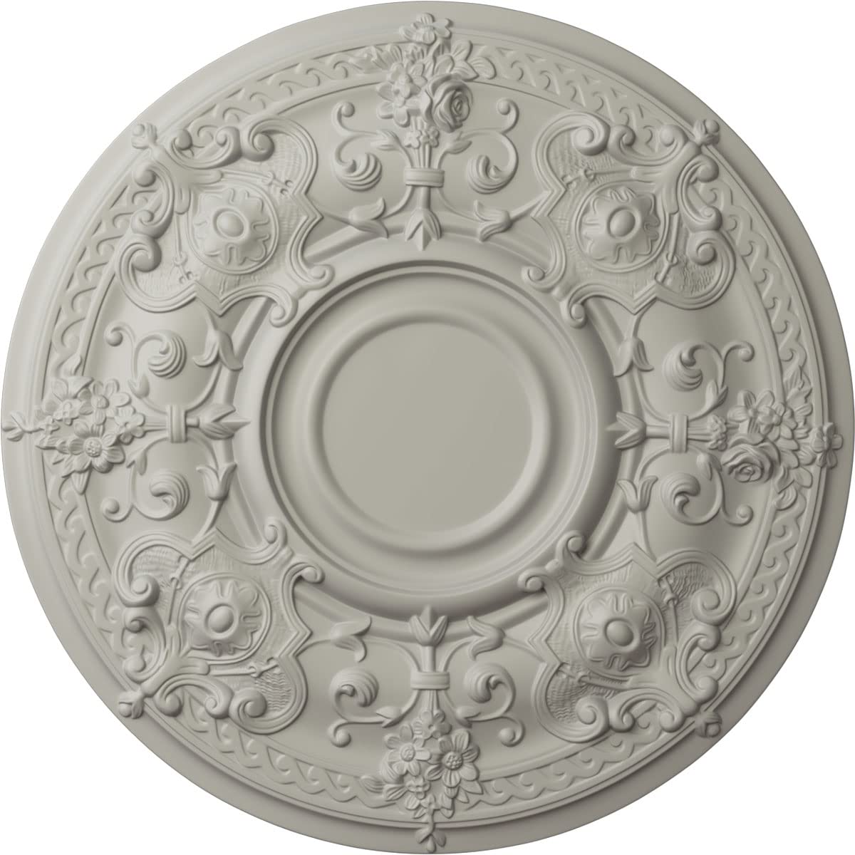 Ekena Millwork 28 Inch Oslo Ceiling Medallion - Hand Painted Cream Finish, 28 1/8