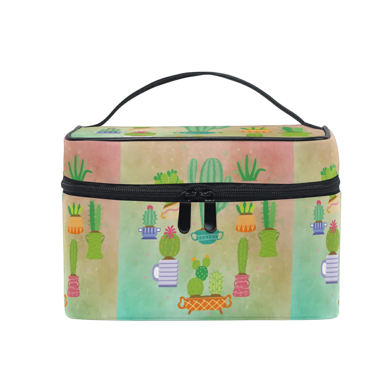 Cactus & Succulent Makeup Bag for Women - Waterproof Cosmetic Pouch, Travel Toiletry Organizer | Perfect Gift for Plant Lovers, Art Lovers & Travelers (Ideal for Gym, Vacation, Daily Use)