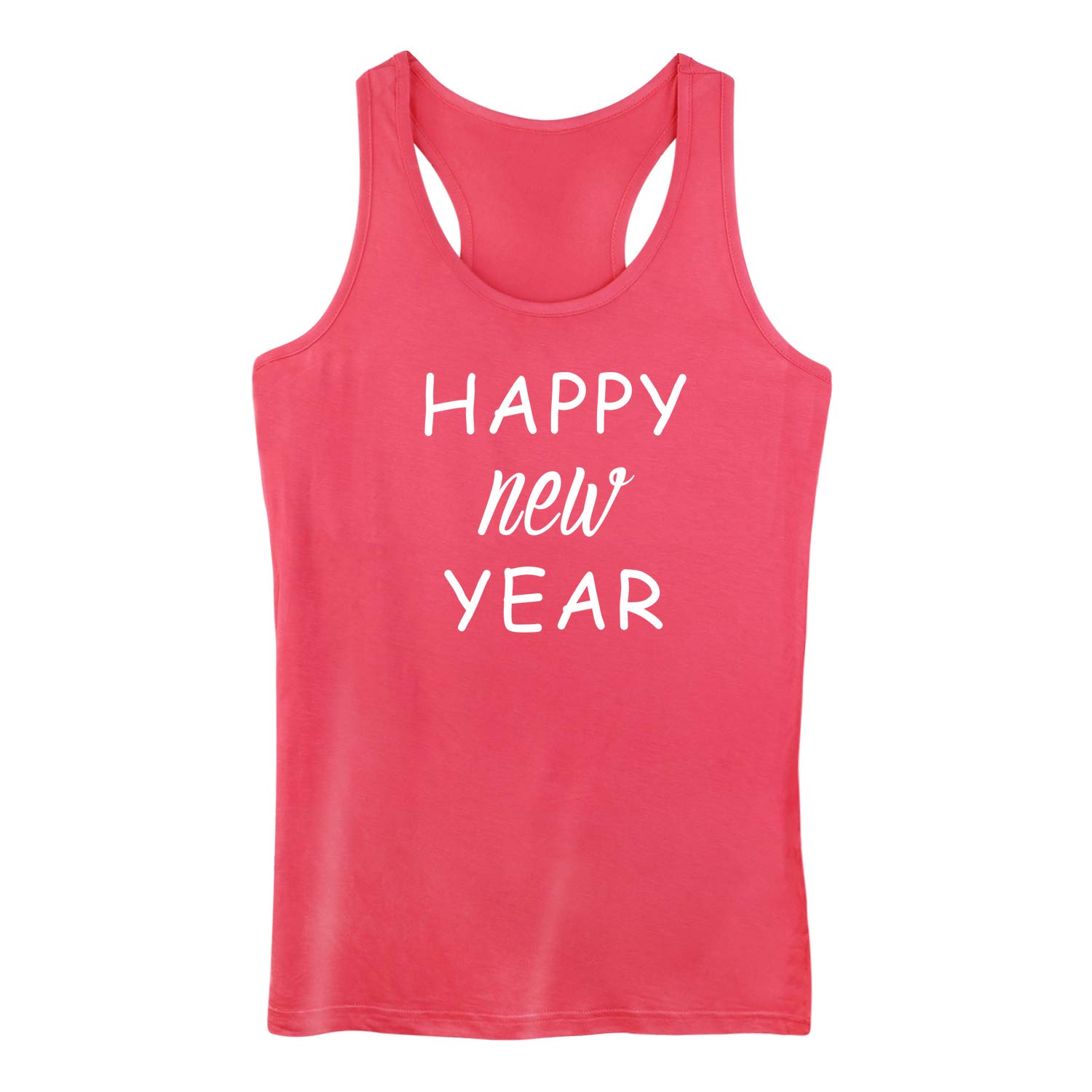 Funny Workout Tank Tops for Women - Burnout Racerback Gym Shirts with Holiday Letter Print | Perfect for Fitness, Yoga & New Year Celebrations