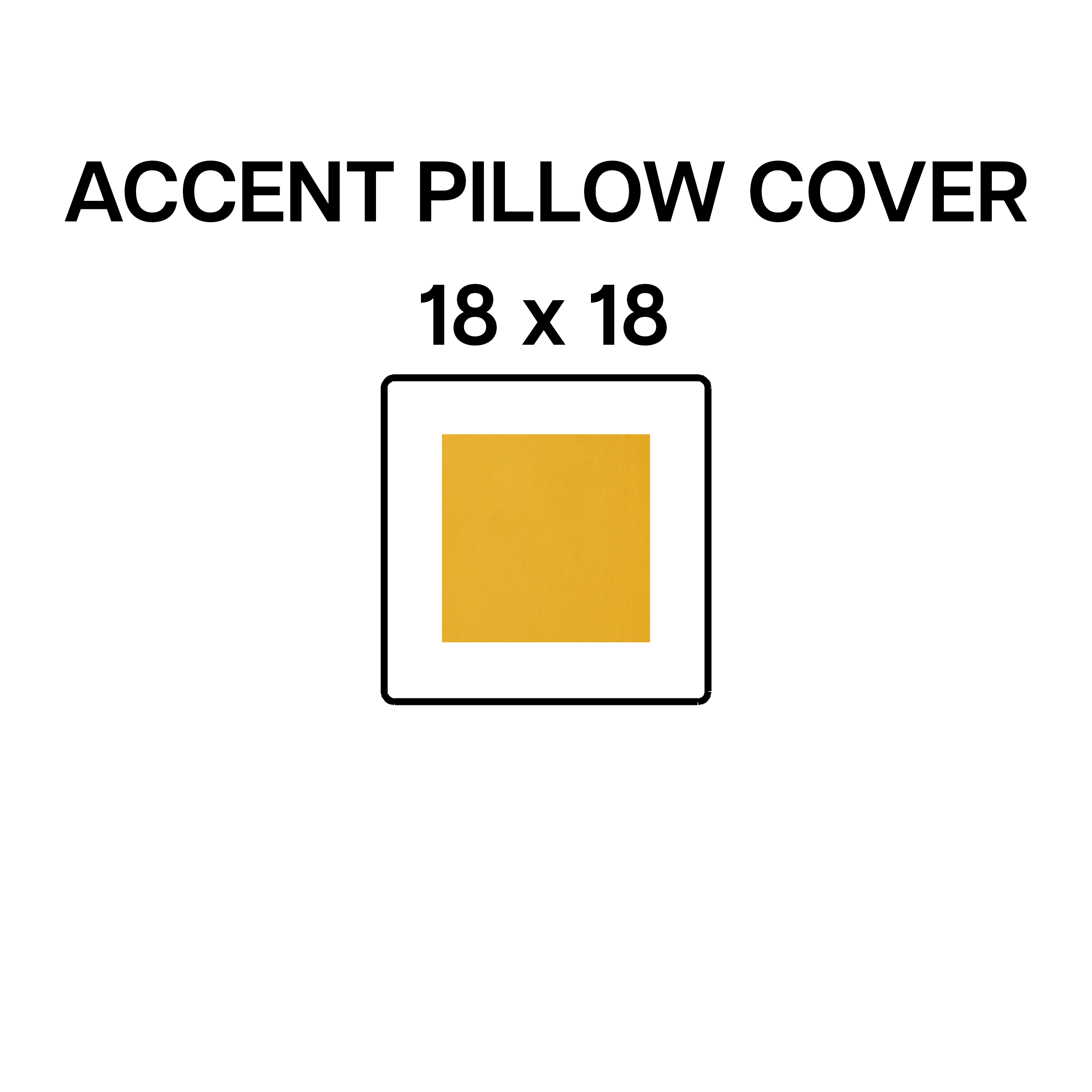 18x18 Inch Marigold Accent Pillow Cover BP 641 70 - Decorative Throw Pillow Case for Sofa, Bed, Couch - Home Decor Living Room & Bedroom Accessories