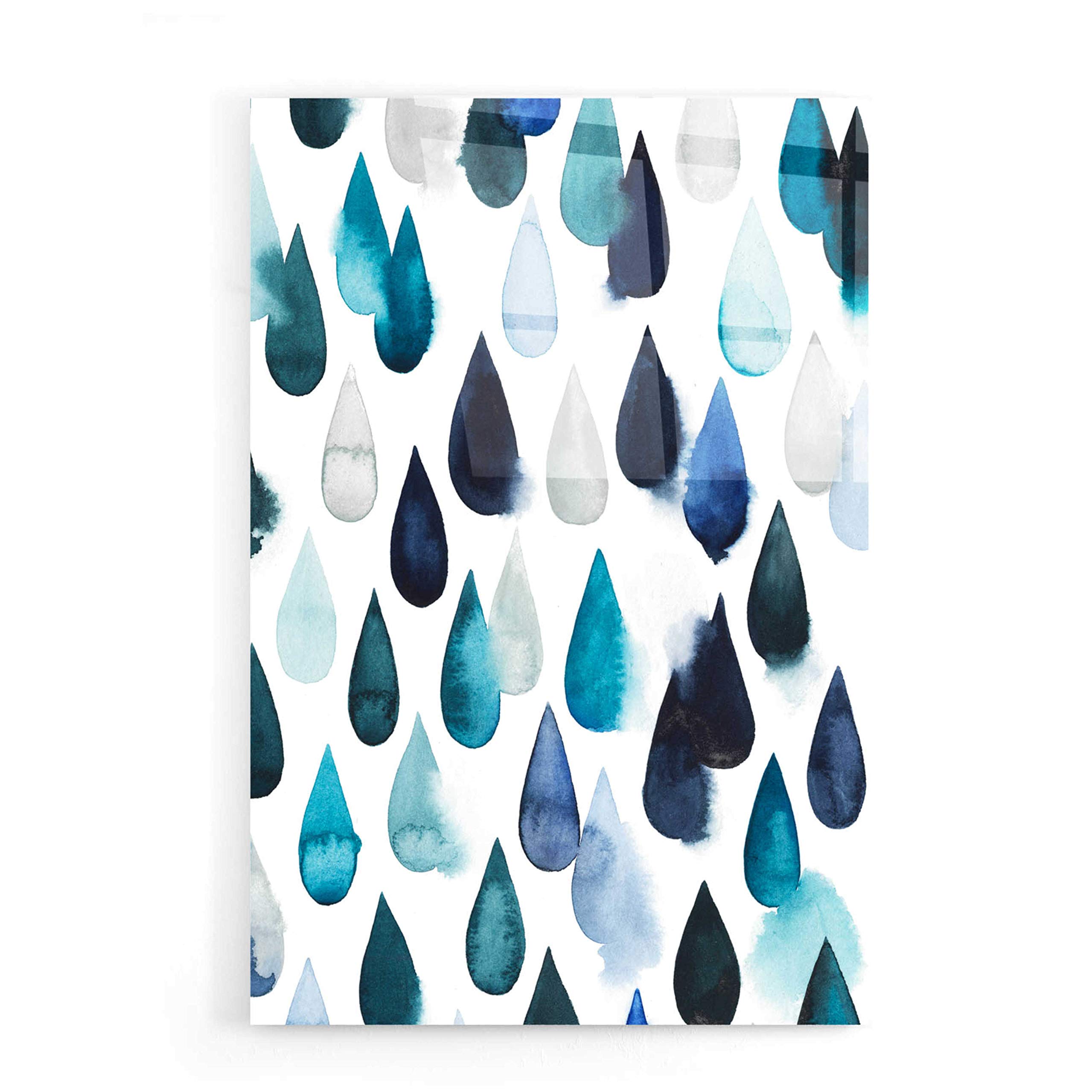 Grace Popp Water Drops II Acrylic Glass Wall Art - 16x24 Inches Modern Abstract Painting for Living Room, Bedroom & Office Decor