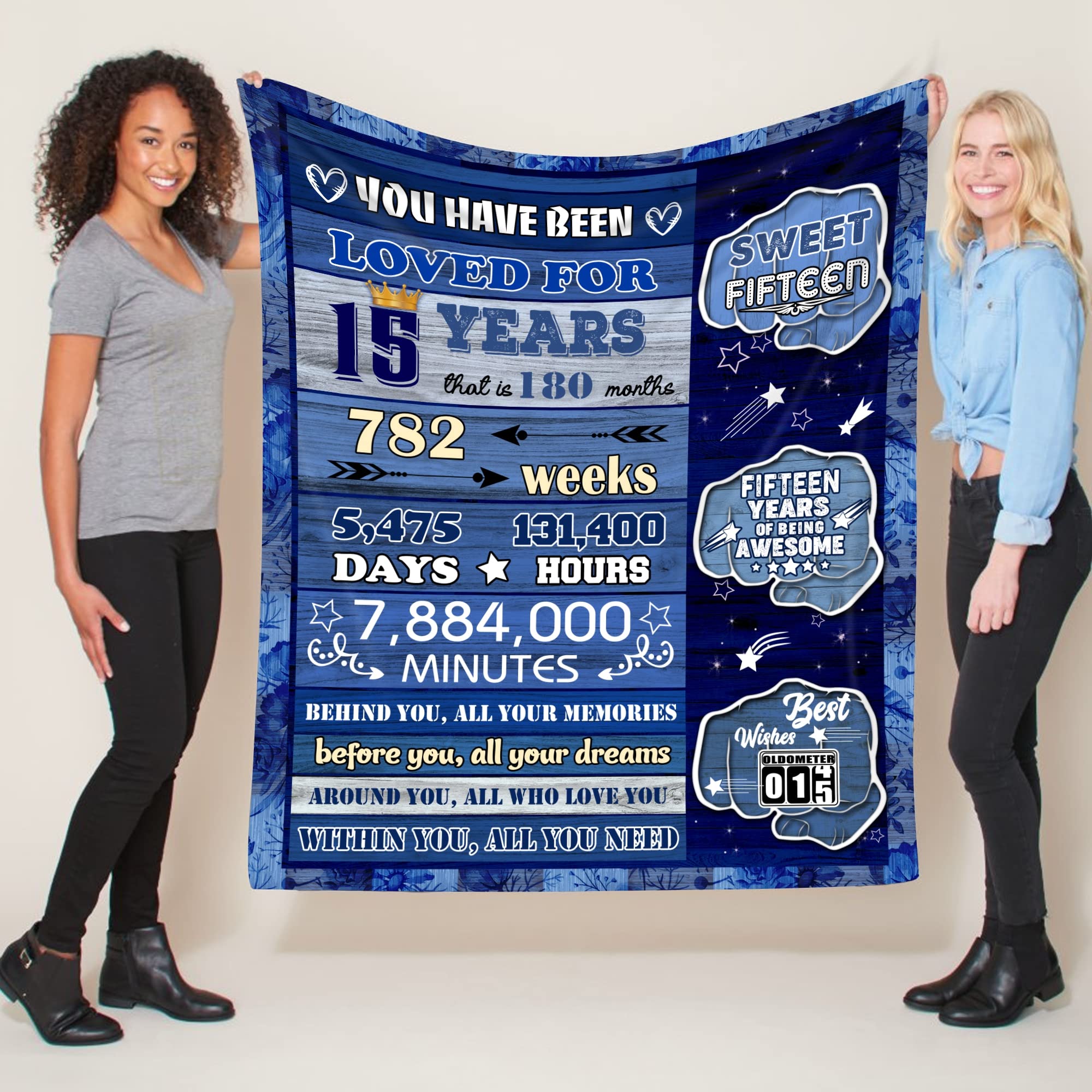 15th Birthday Gifts for Teen Boys - 50x60 Soft Fleece Blanket - Best Cool Present Ideas for 15 Year Old Boys - Perfect for Bedroom Decor, Sleepovers & Birthday Party Decorations