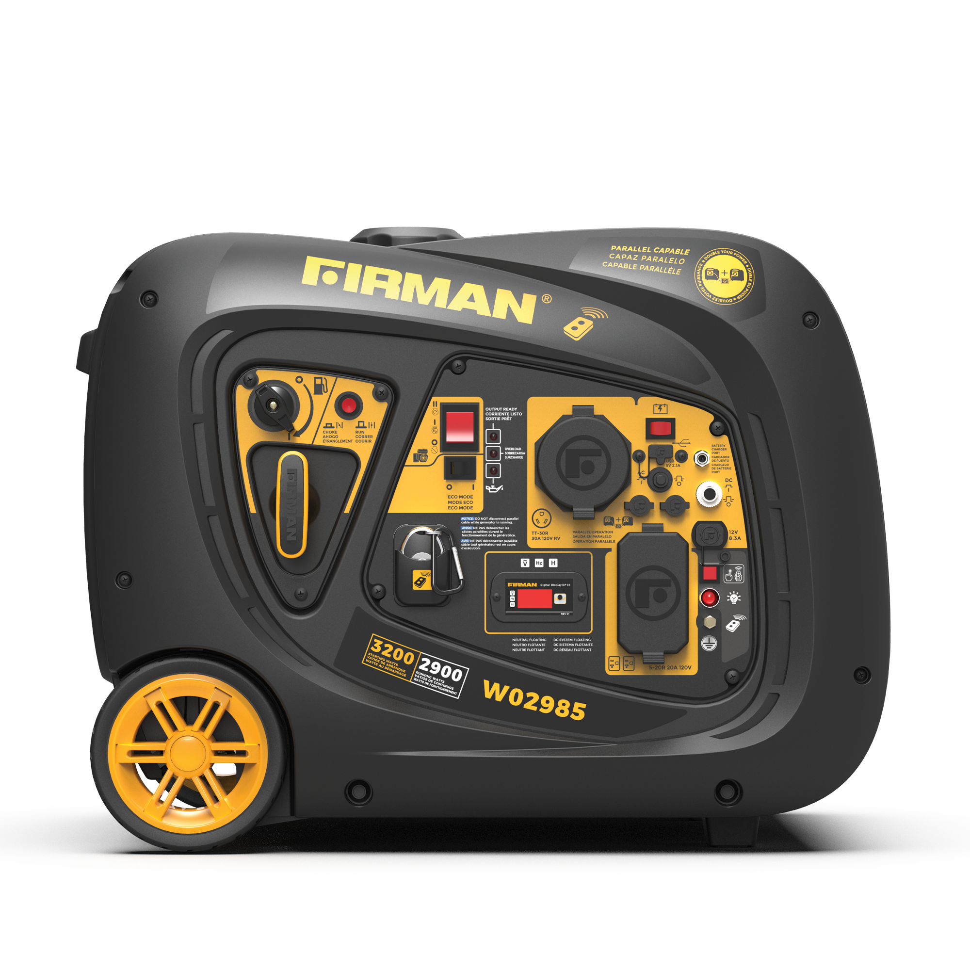 3200W Portable Inverter Generator with Remote Start - Perfect for Camping, RV Trips & Emergency Power Backup