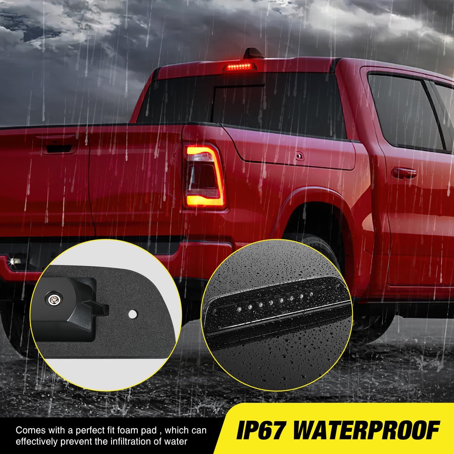 1995-2016 Toyota Tacoma Third Brake Light Replacement - High Quality LED Stop Lamp for Improved Safety - Perfect for Off-Roading, Camping & Daily Driving