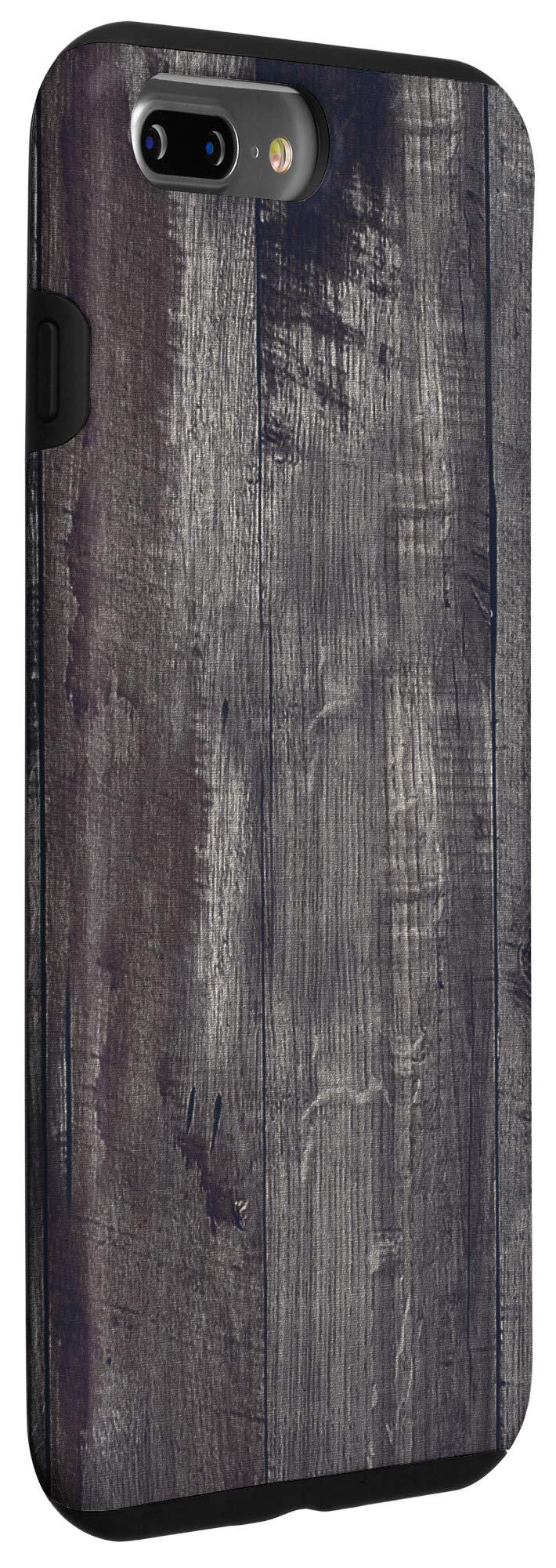 iPhone 7 Plus/8 Plus Wood Phone Case - Rustic & Shabby Chic Style Black Protective Cover | Perfect for Outdoor Adventures, Travel & Everyday Use