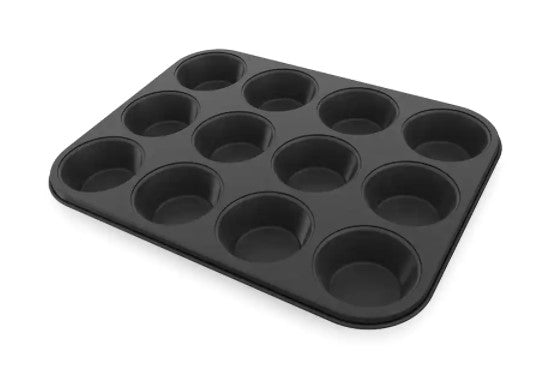 12-Cup Non-Stick Muffin Pan - Perfect for Baking Cupcakes, Muffins & Desserts - Ideal for Home Baking, Parties & Holiday Treats