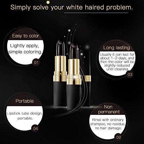 Brown Temporary Hair Dye Pencil for Roots - 3.8g Instant Root Touch Up & Hair Color Concealer - Perfect for Quick Fixes Between Salon Visits, Travel, and Everyday Use