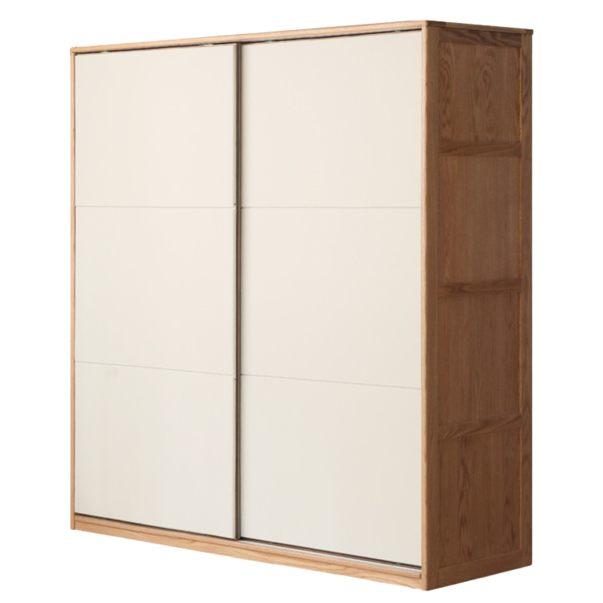 62.9x24.4x78.7 inch / 160x62x200cm / Natural wood color + Warm White color / sliding door wardrobe