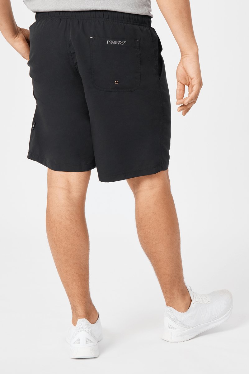 INSPORT Men's Miami Black Running Shorts - Lightweight Breathable Athletic Shorts for Men - Perfect for Running, Gym, and Outdoor Workouts