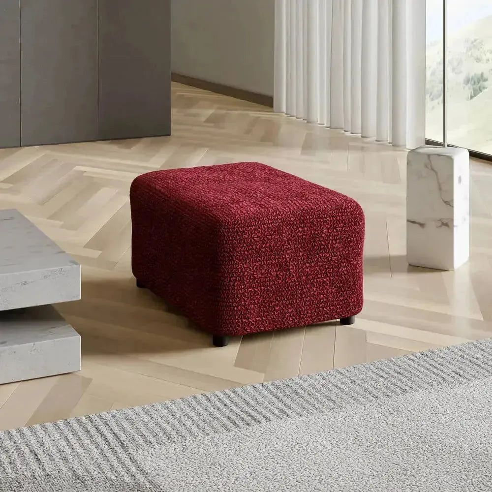Microfiber Ottoman Slipcover Medium Size - Stretchable Furniture Cover for Living Room, Bedroom & Office - Easy to Clean & Durable Home Decor