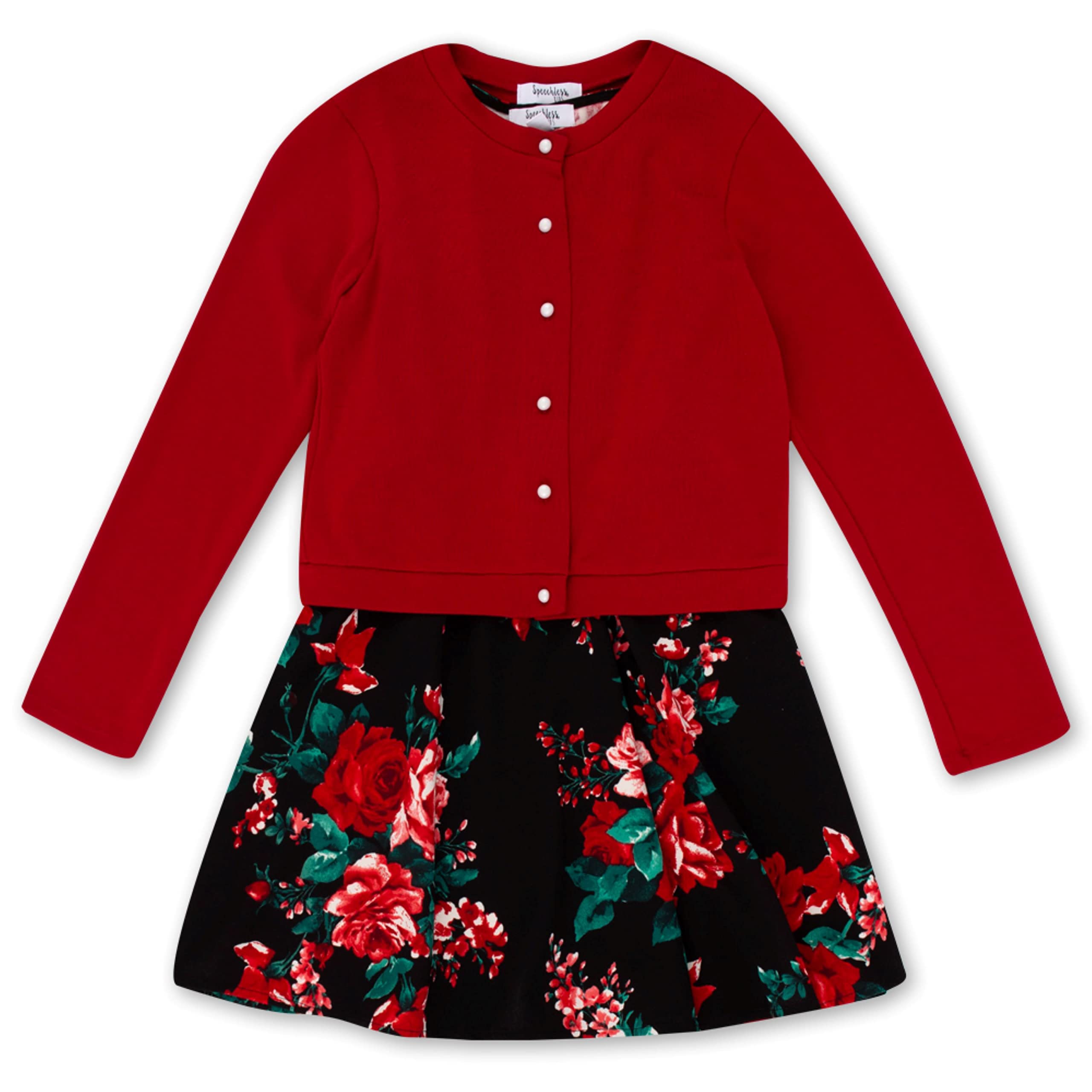 Stylish Girls' Sleeveless Dress with Long Sleeve Cardigan Set - Perfect for School, Parties & Special Occasions