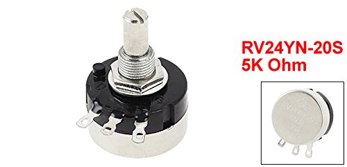 uxcell RV24YN 20S B502 5K Ohm Carbon Composition Rotary Taper Potentiometer - Volume Control for Audio Equipment, Guitar Amps & DIY Electronics Projects