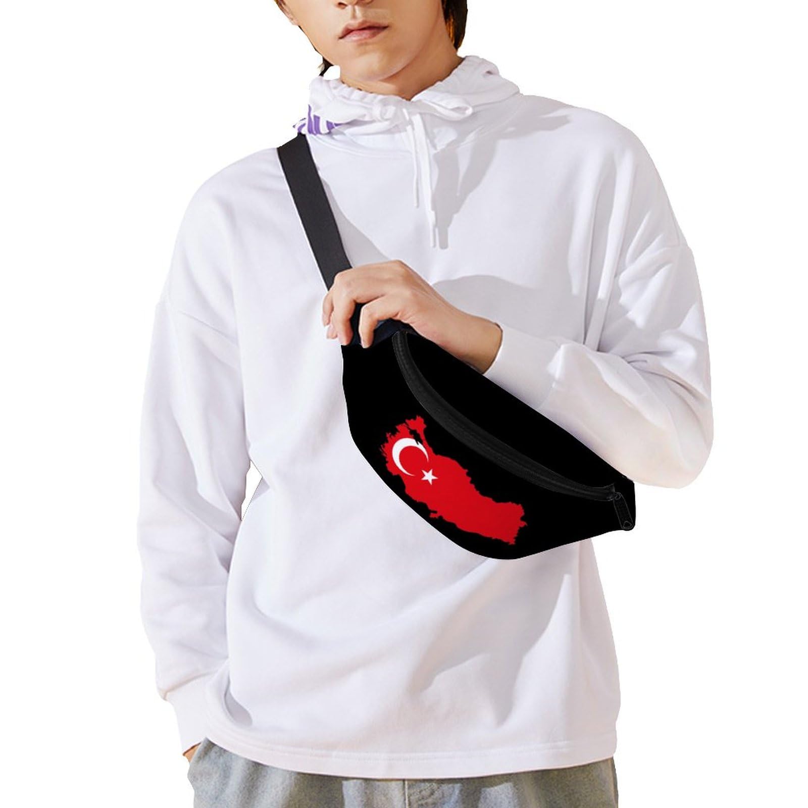 Turkey Flag Belt Bag - Adjustable Waist Pouch & Crossbody Bag for Women & Men - Perfect for Travel, Hiking, Festivals and Sporting Events