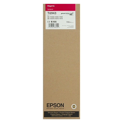 Epson Ultrachrome XD Magenta Ink Cartridge 700ml (T694300) - High-Quality Printer Ink for Professional Photo Printing & Large Format Graphics