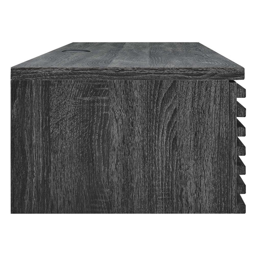 Modway Render Mid-Century Modern Wall Mount Floating Desk - Charcoal Finish | Space-Saving Home Office & Small Apartment Workstation
