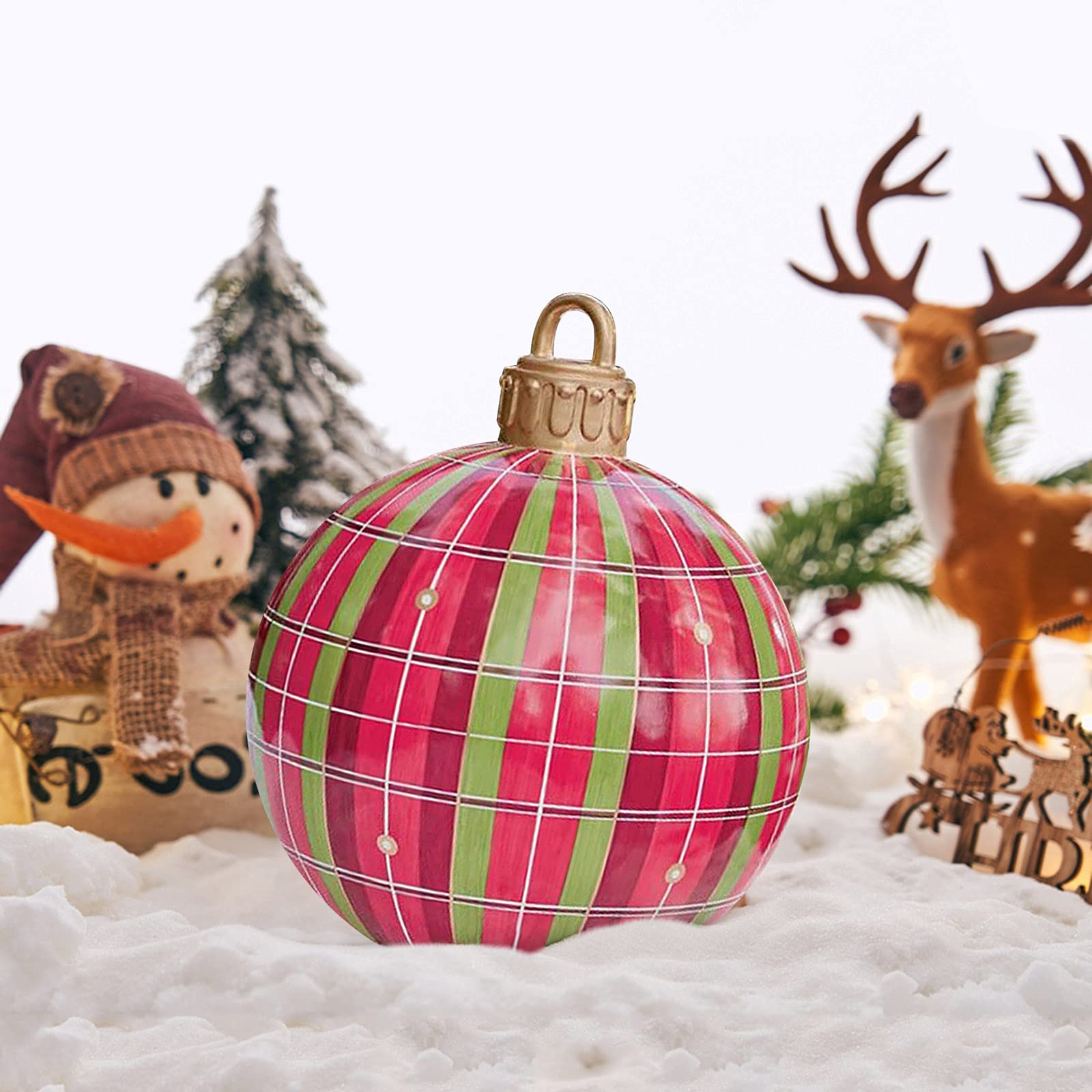 24 Inch Giant Outdoor Christmas Inflatable Ball Decorations - Holiday Yard Decor for Tree, Party & Festive Blow-Up Decor | Perfect for Lawn, Garden & Front Porch Holiday Displays