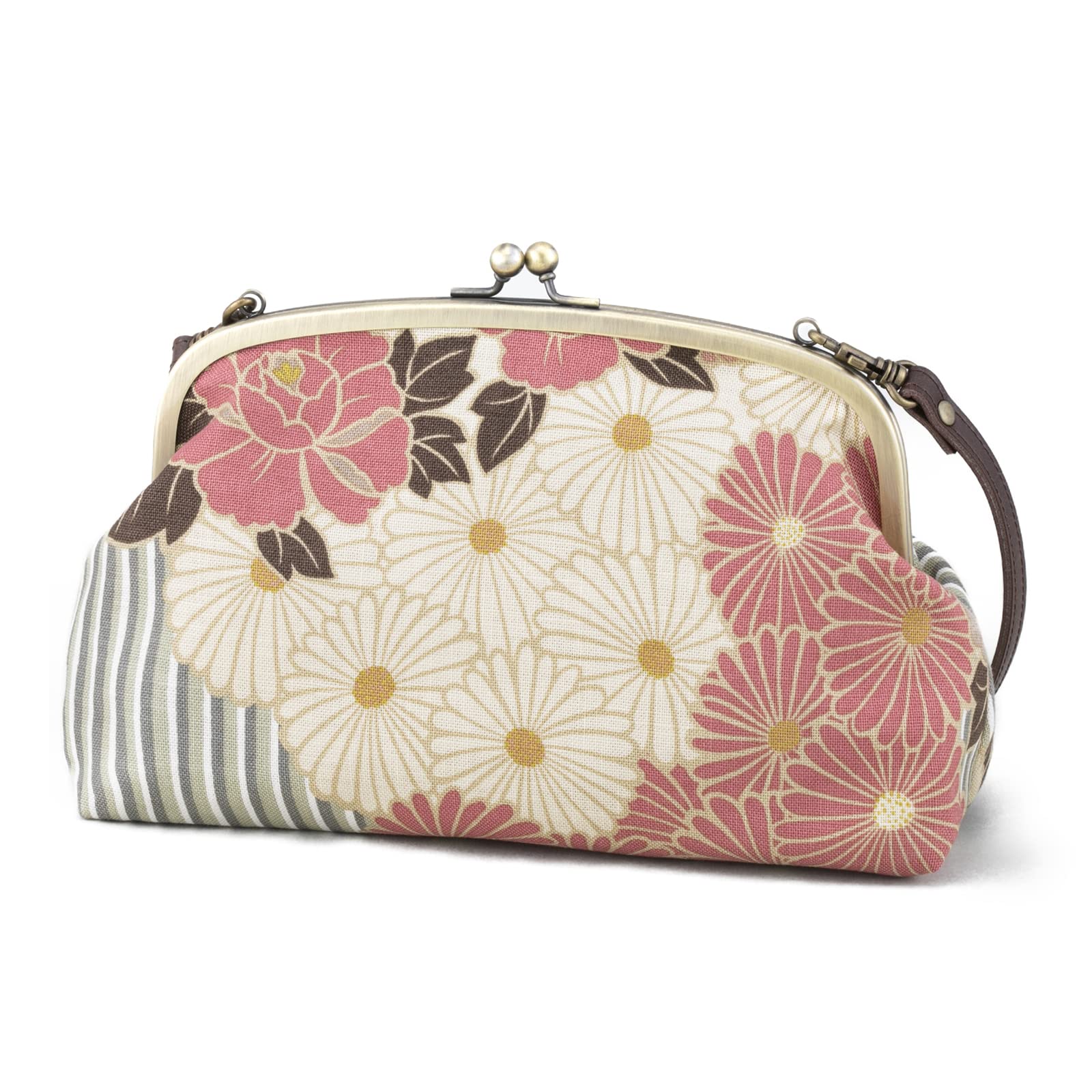 Vintage Japanese Kiss Lock Clutch Purse - Crossbody & Shoulder Bag for Women | Elegant Evening Clutch with Buckle Closure | Perfect for Parties, Weddings & Special Occasions