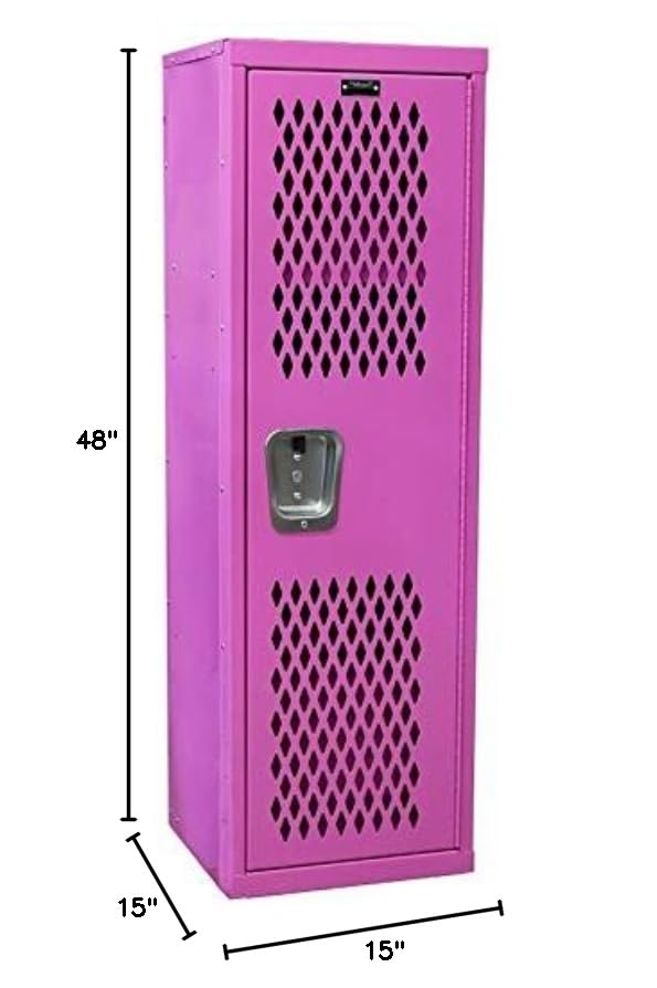 Pink Steel Wardrobe Locker - Easy Assembly Closet Organizer for Bedroom, Dorm & Kids Room Storage Solution