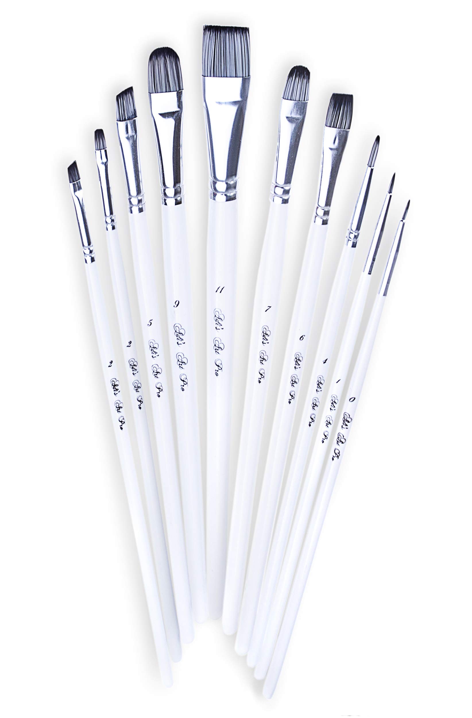 10-Piece Professional Acrylic Paint Brush Set for Artists - Oil, Face & Body Painting Brushes | Ideal for Canvas, Watercolor, Nail Art & DIY Crafts
