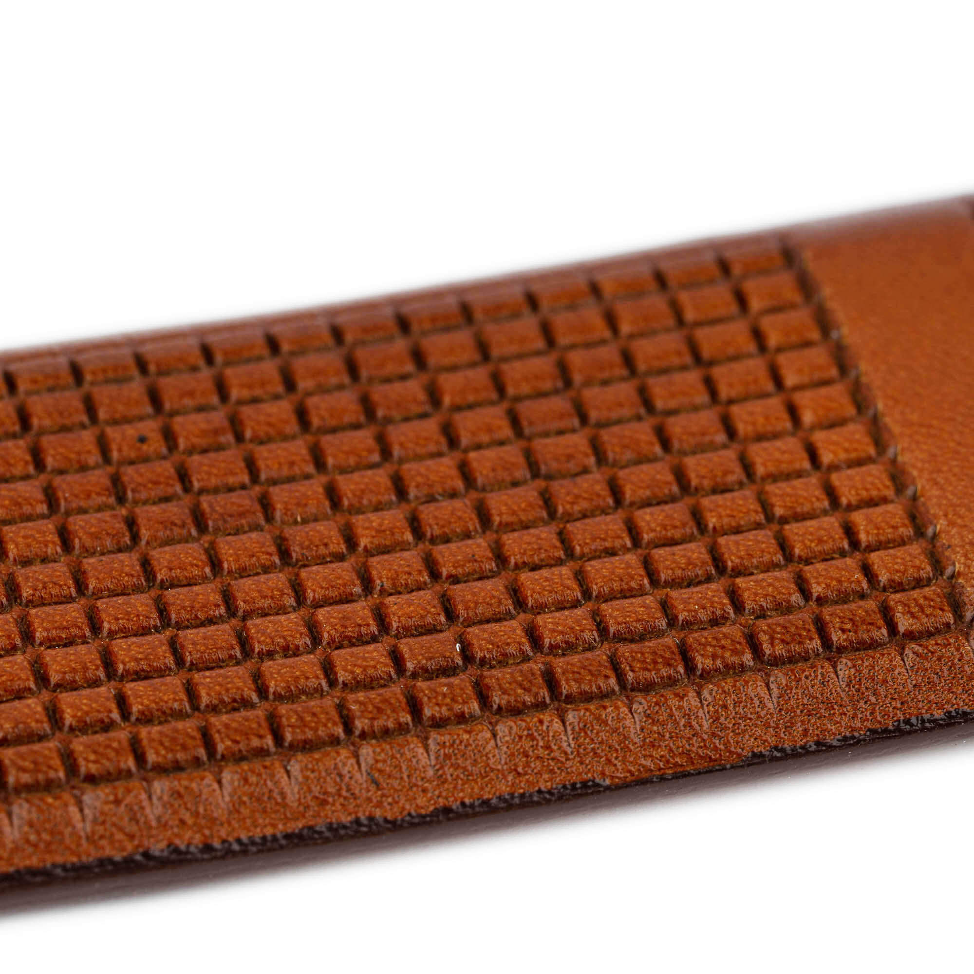 Genuine Leather Replacement Belt Strap for Montblanc Men's Watch - Light Brown Check Laser Design - Perfect for Business, Casual & Formal Occasions