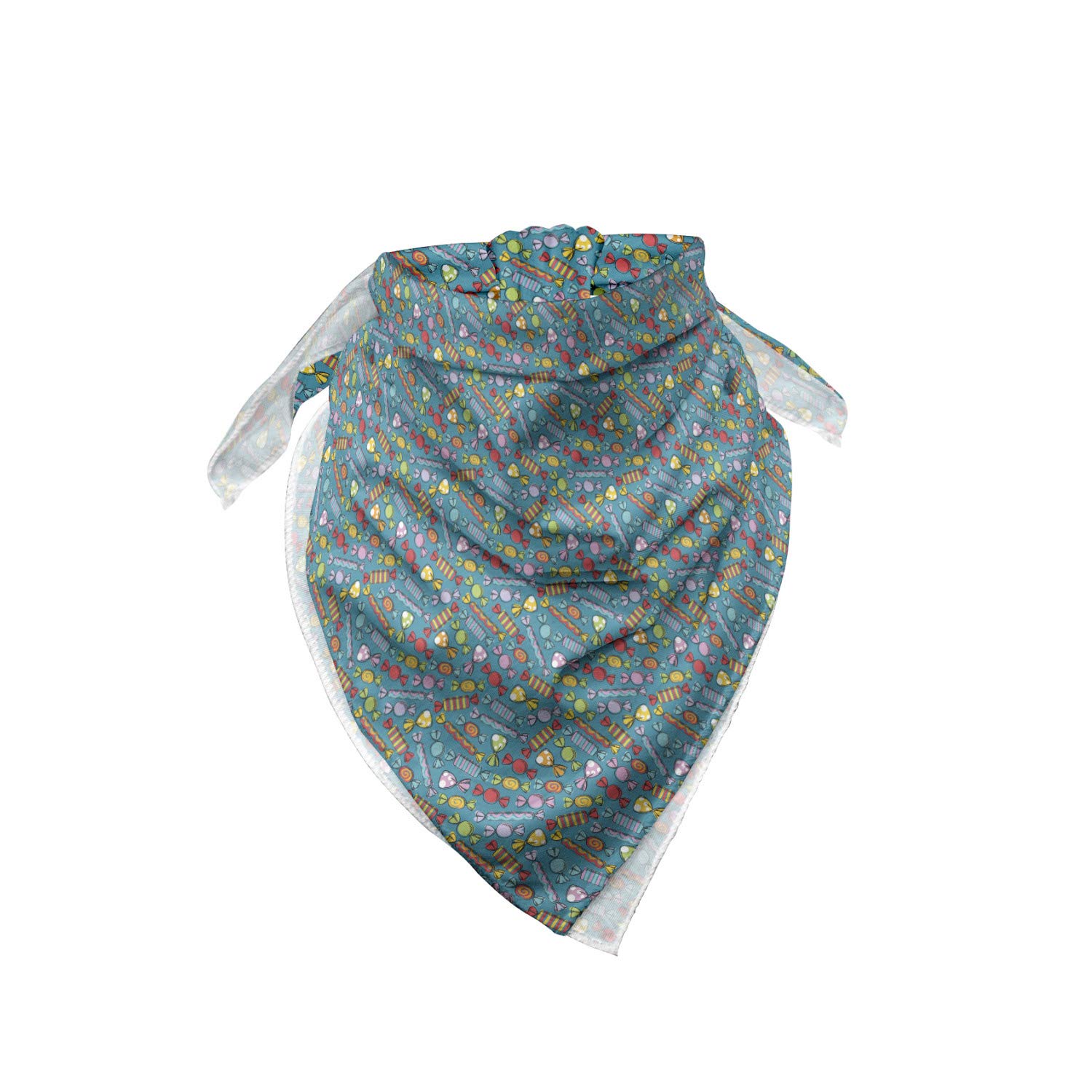 Ambesonne Colorful Bandana - Continuous Candies Snacks Print Unisex Head & Neck Scarf - Perfect for Music Festivals, Outdoor Activities & Fashion Accessories