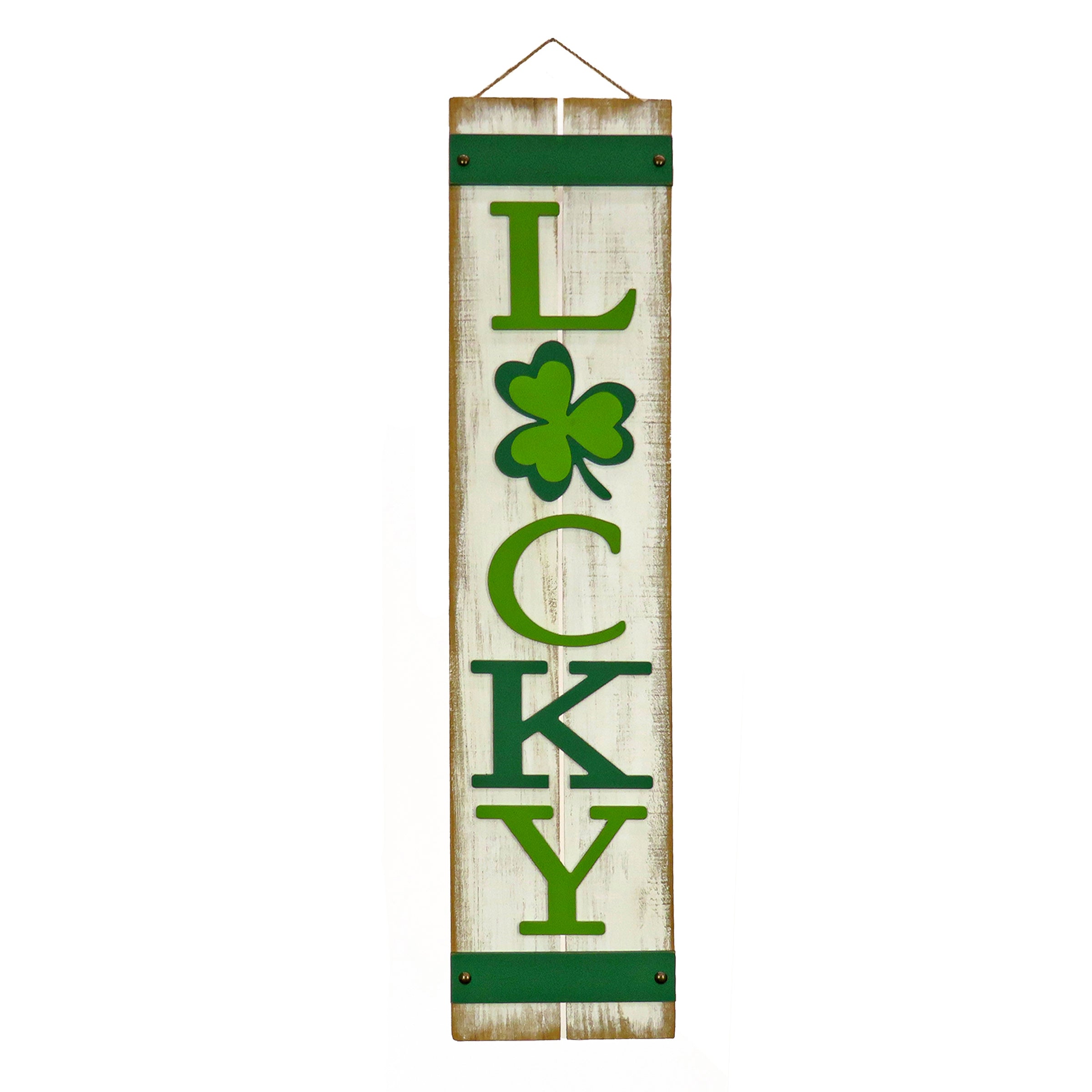 48 Inch St. Patrick's Day Lucky Wooden Sign - Irish Home Porch Decoration for Front Door, Wall & Outdoor Party Decor - Perfect for St. Paddy's Day Celebrations & Irish-Themed Events