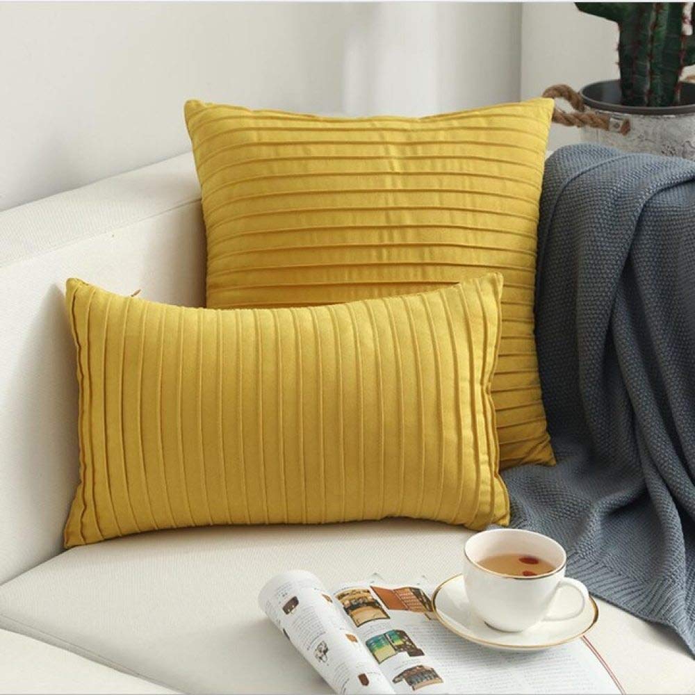 Modern Nordic Stripe Pillow Cover Set - 2 Pcs 45x45cm & 30x50cm Sofa Cushion Covers - Simple Vertical Stripe Design for Living Room Decor - Soft Washable Cotton Fabric for Home, Office, and Hotel Decorations