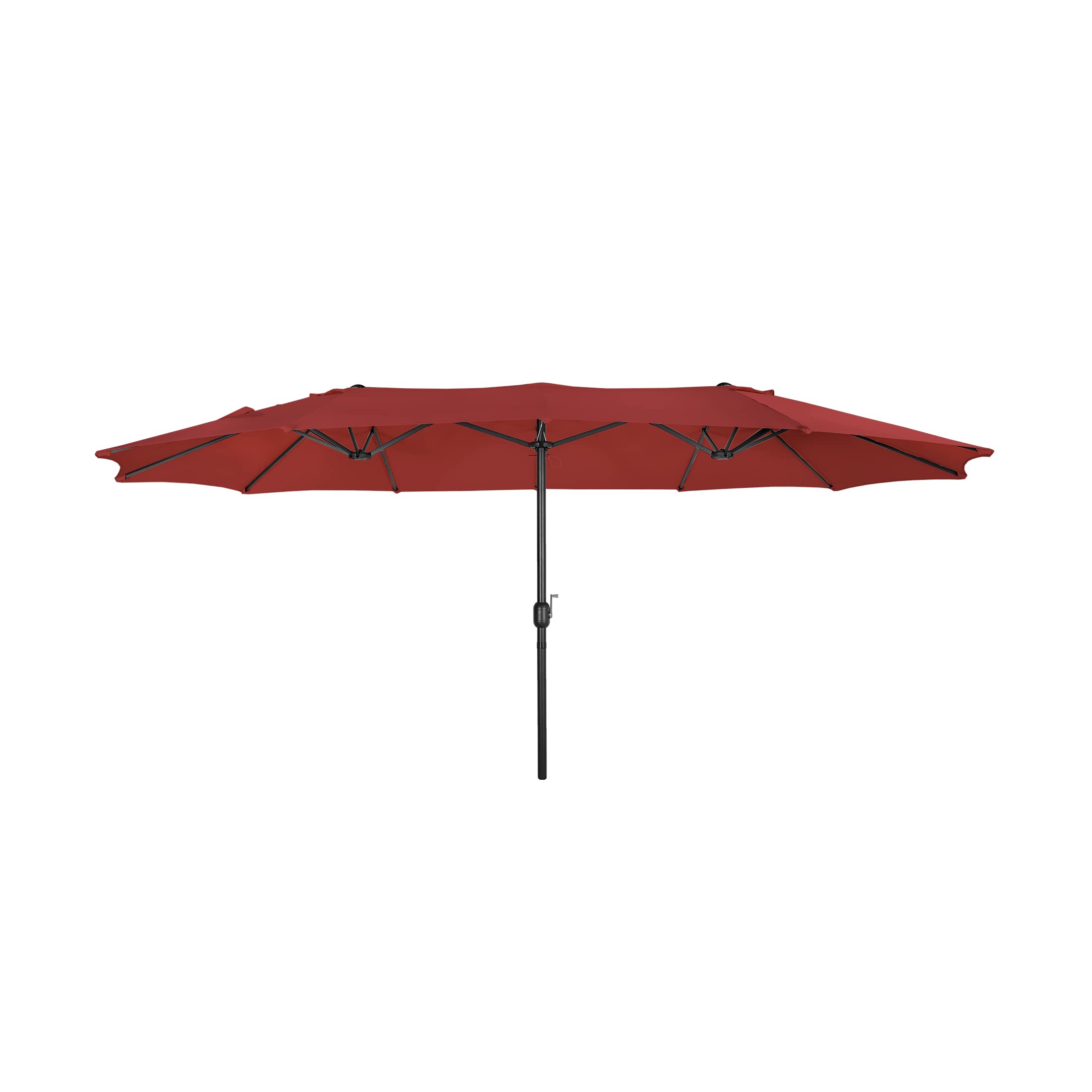 WO Home Furniture 15' x 9' Extra Large Patio Umbrella - Twin Double Canopy for Outdoor Dining, Poolside Lounging & Backyard Shade
