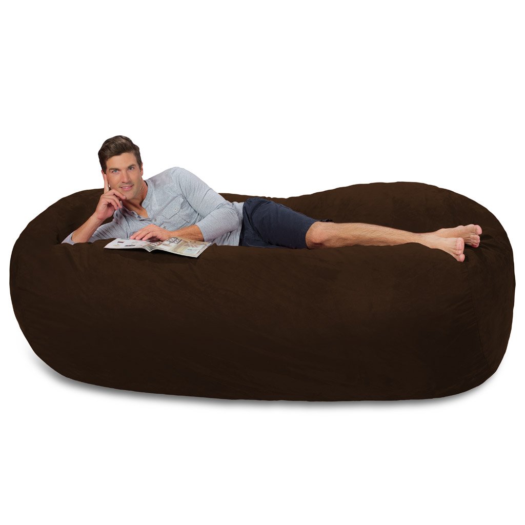 Comfy Sacks Memory Foam Bean Bag Chair - Chocolate Micro Suede | Ultra Soft & Ergonomic Lounge Chair for Adults & Teens | Perfect for Gaming, Movie Nights & Dorm Room Decor