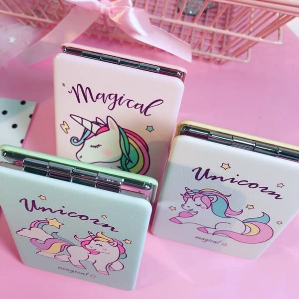 Foldable Compact VR Magnifying Makeup Mirror - Perfect Bridesmaid Wedding Gift, Friendship & Bridal Shower Present for Women - Portable Pocket Mirror for Travel, Home Vanity & Professional Makeup Application (1 Piece)