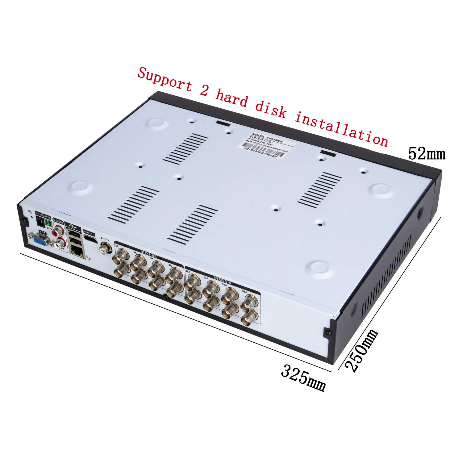 16CH 1080N Hybrid 5-in-1 AHD DVR Security System (1080P NVR + AHD + Analog + TVI + CVI) - Standalone CCTV Surveillance Video Recorder with Motion Detection - Ideal for Home & Business Security (HDD & Cameras Sold Separately)