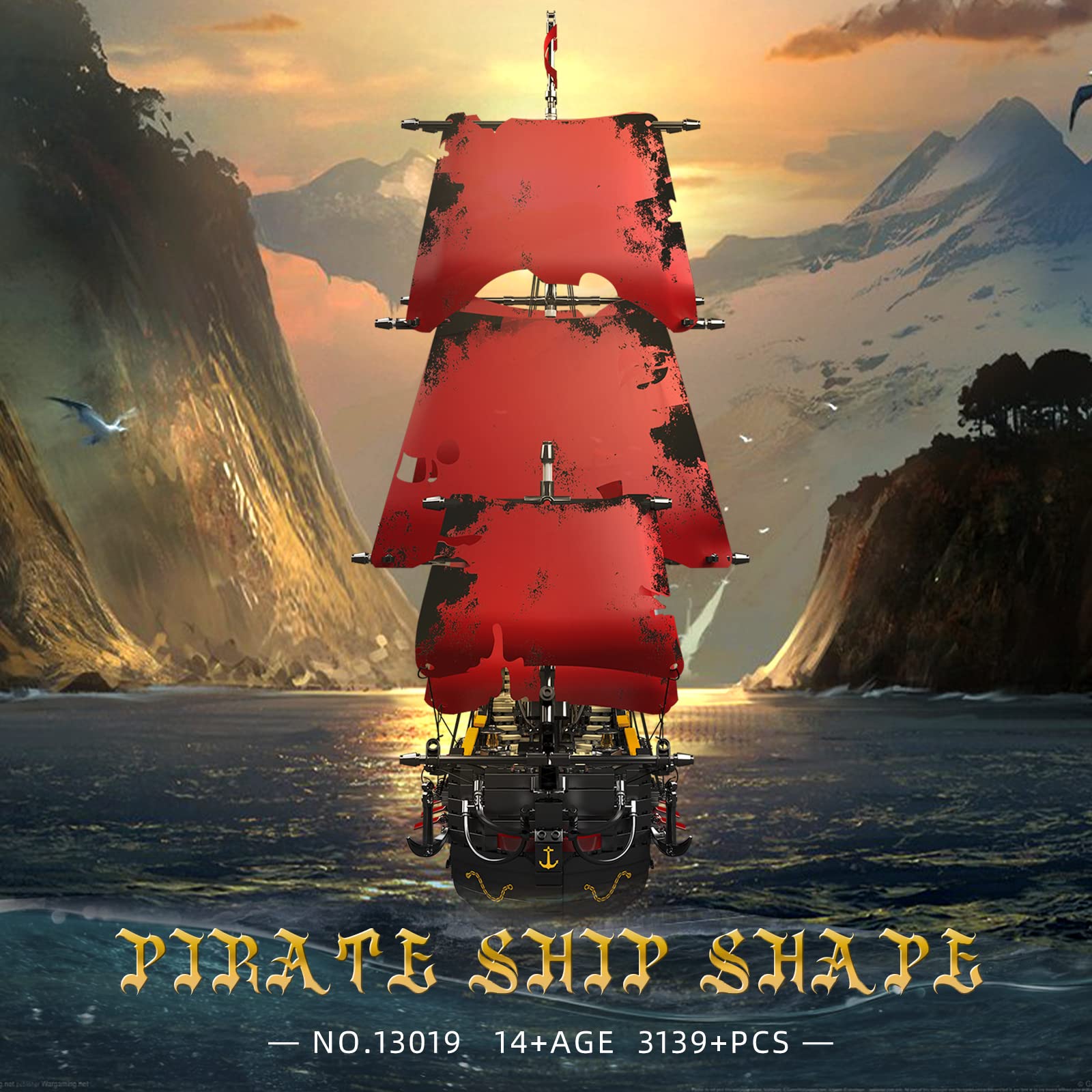 Mould King 13109 Queen Anne's Revenge Pirate Ship Building Blocks Set - 3139 Piece Large MOC Model Kit for Kids & Teens | Perfect for Creative Play, STEM Learning & Collectible Display