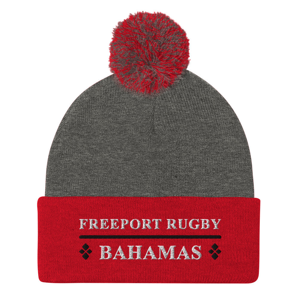 Freeport RFC Pom Beanie - Winter Knit Hat with Faux Fur Pom for Men & Women - Cozy Cold Weather Accessory for Outdoor Activities, Skiing, Snowboarding & Casual Wear