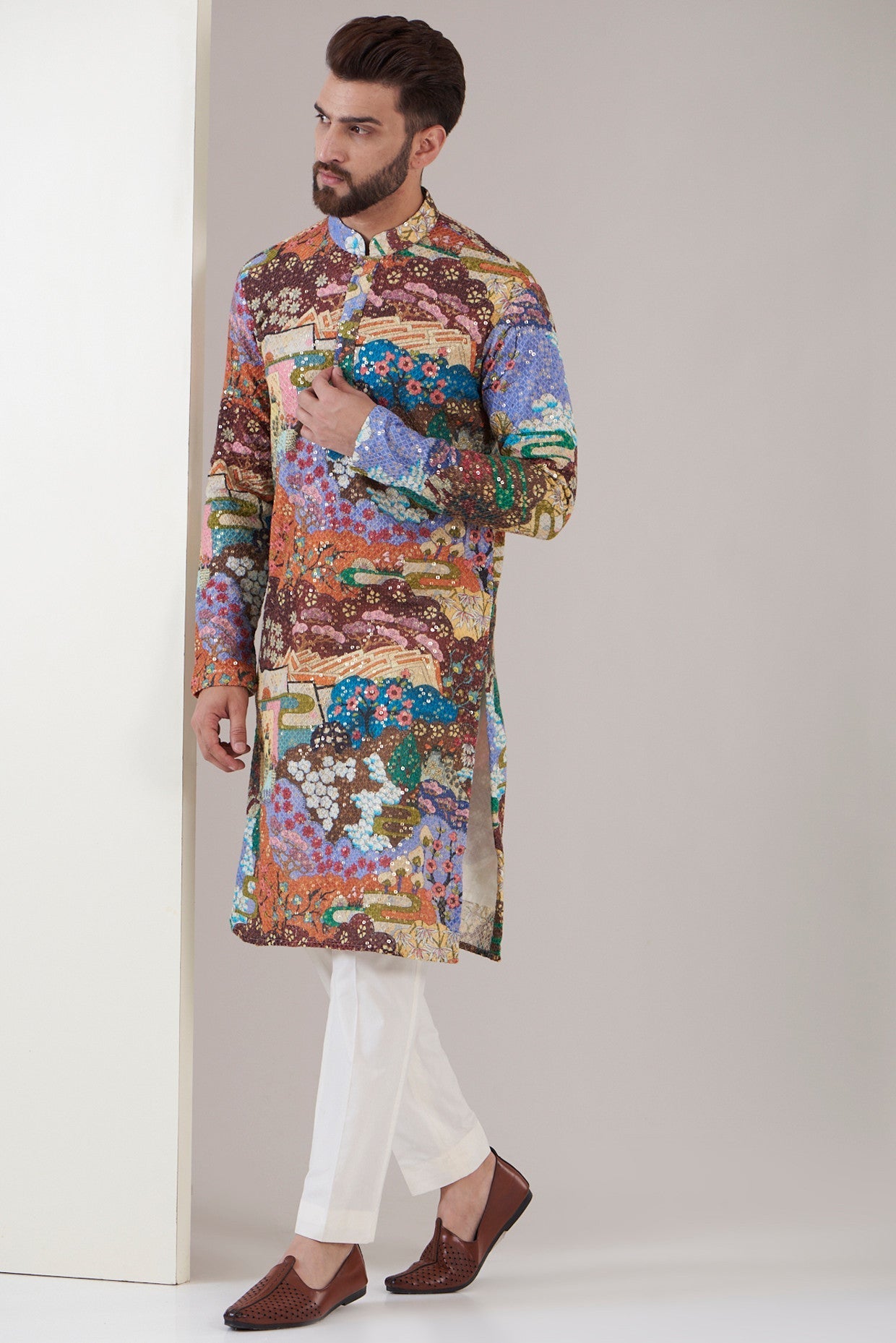 Exquisite Embroidered Kurta for Women - Elegant Traditional Indian Tunic Top - Perfect for Festivals, Weddings & Casual Wear