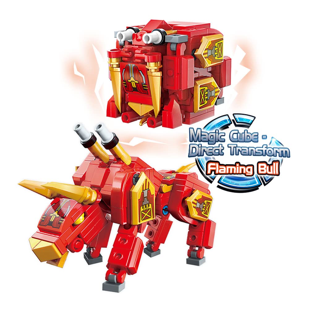 QMAN 177-Piece STEM Building Blocks Kit - Transformable Magic Cube Bricks, Educational Animal Toys for Kids Age 6+, Creative Construction Learning Gift for Boys & Girls (Bull Model) | Perfect for Classroom STEM Activities, Birthday Gifts & Family Bonding Time