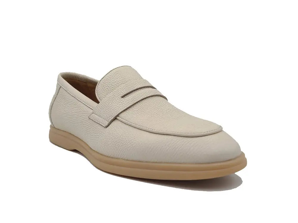 Premium Tumble Calfskin Penny Loafers for Men - Comfortable & Stylish Slip-On Shoes for Business Casual, Office Wear & Everyday Outfits