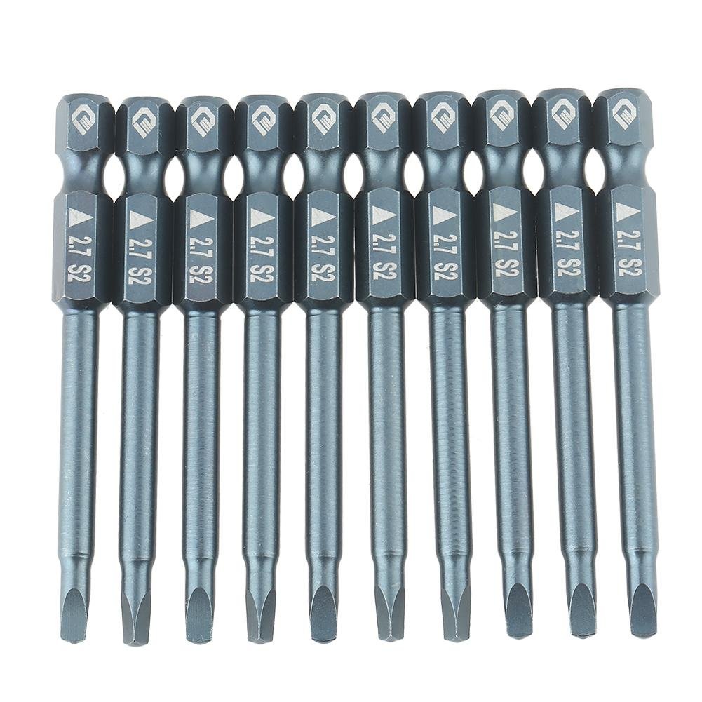 Hilitand 10-Piece Triangle Head Screwdriver Bit Set - 1/4 Inch Shank, 65mm Alloy Steel H6.3x65mmx2.7 - Perfect for Electronics Repair, Furniture Assembly & DIY Projects