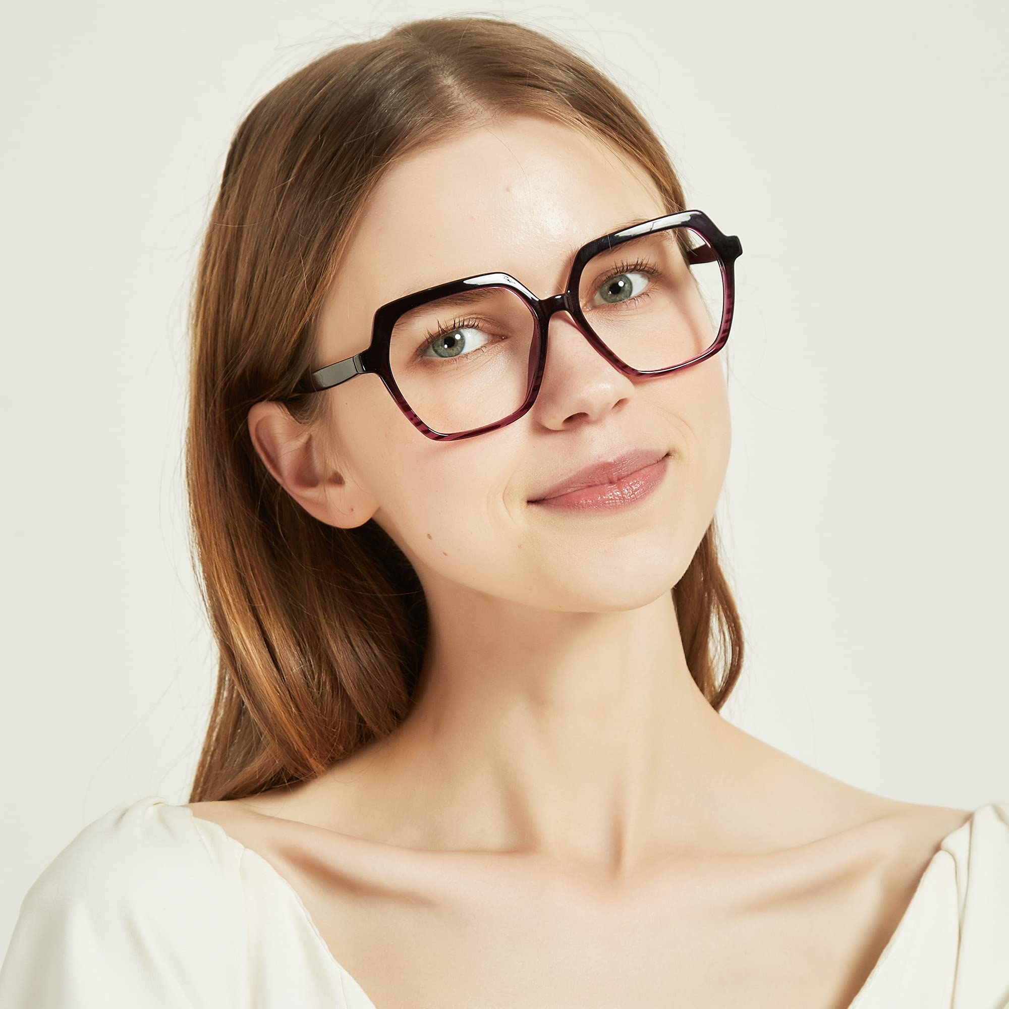 Blue Light Blocking Glasses for Women - Anti Eyestrain Computer & Gaming Glasses with Oversized Frame - Perfect for Office Work, Online Classes & Late Night Screen Use