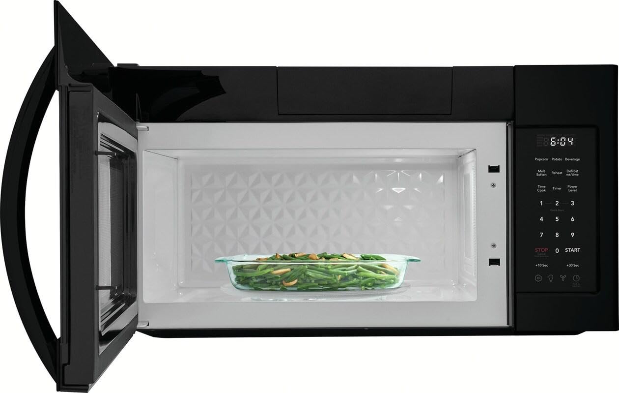 Frigidaire FMOS1846BB 30-Inch Over-the-Range Microwave Oven - 1.8 Cu. Ft. Capacity, 1500W Power, LED Lighting - Perfect for Kitchen Remodeling & Small Space Cooking
